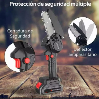 MOTOSIERRA INALÁMBRICA + Batería y Accesorios de Regalo