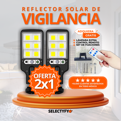 LÁMPARA SOLAR DE VIGILANCIA 2x1